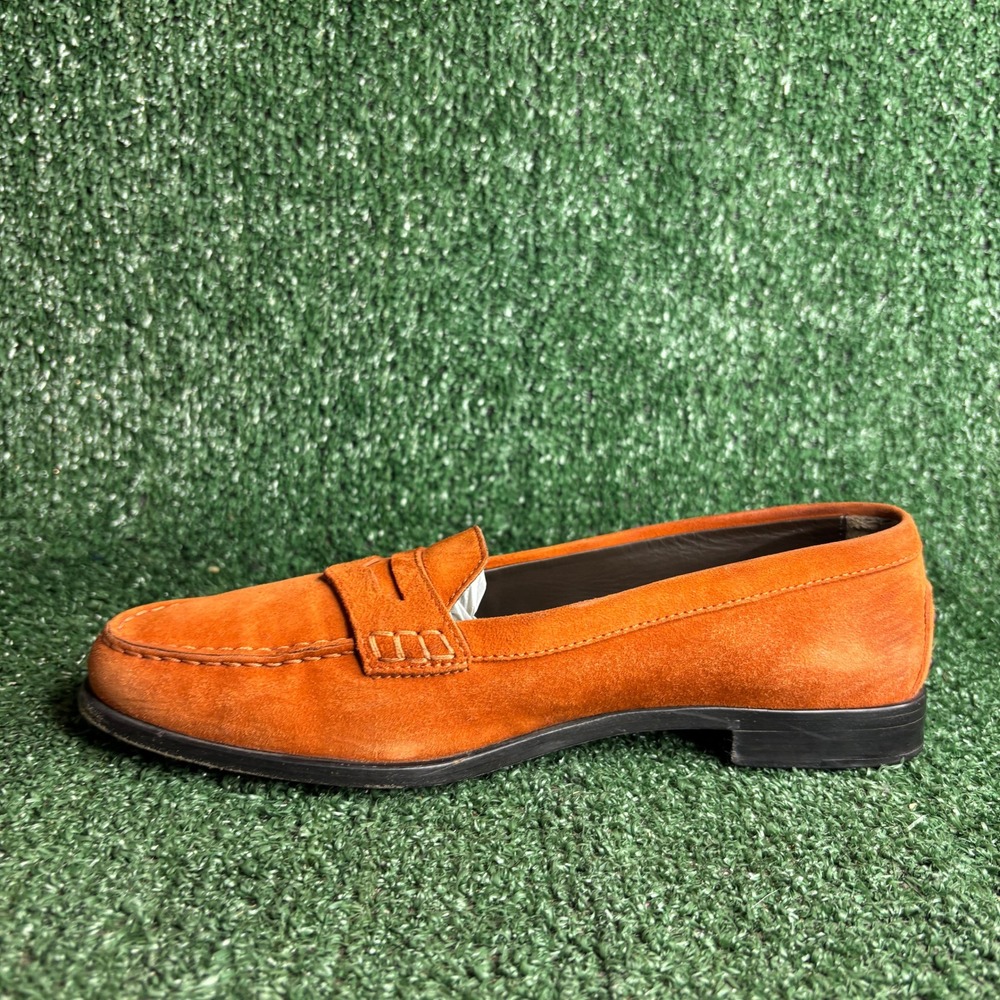 Tods Gommini Suede Penny Loafers Driver Moccasin Luxury Orange Womens Shoes 8.5 - Picture 7 of 12